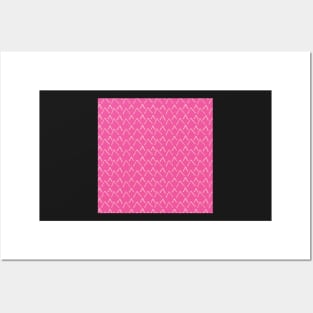 Hot Pink Simple Moutain Range Print Posters and Art